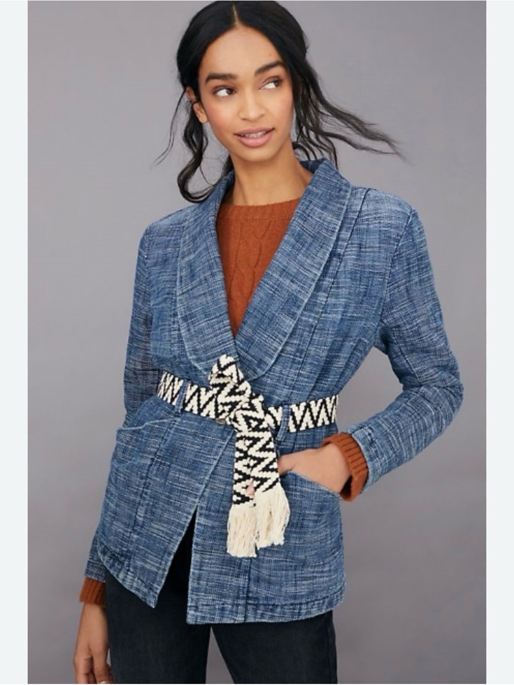 Anthropologie blazer with belt